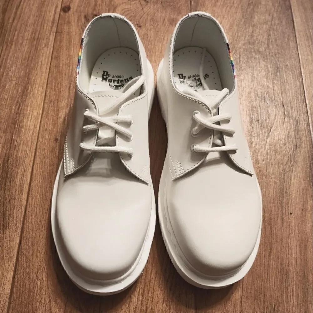 Dr. Martens 1461 For Pride Smooth Leather Oxford Shoes White Size 5 M 6 W